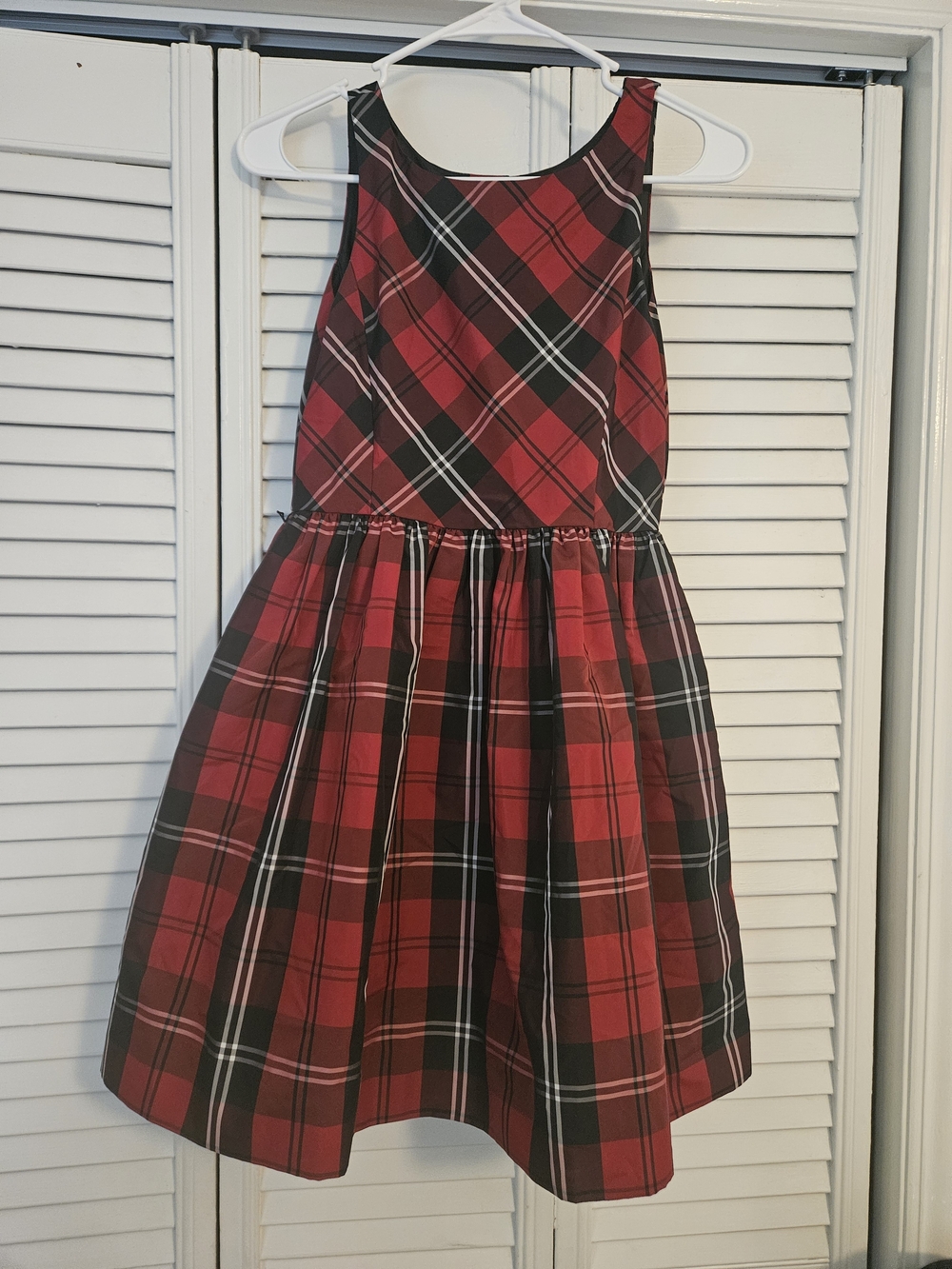 Polo Ralph Lauren Christmas Girls Red And Black Tartan Plaid Taffeta Dress 12